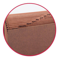 SMEAD TUFF EXPANDING FILE MONTHLY 12 POCKETS FLAP AND ELASTIC CORD CLOSURE REDROPE PRINTED STOCK - Al Masam Stationery LLC