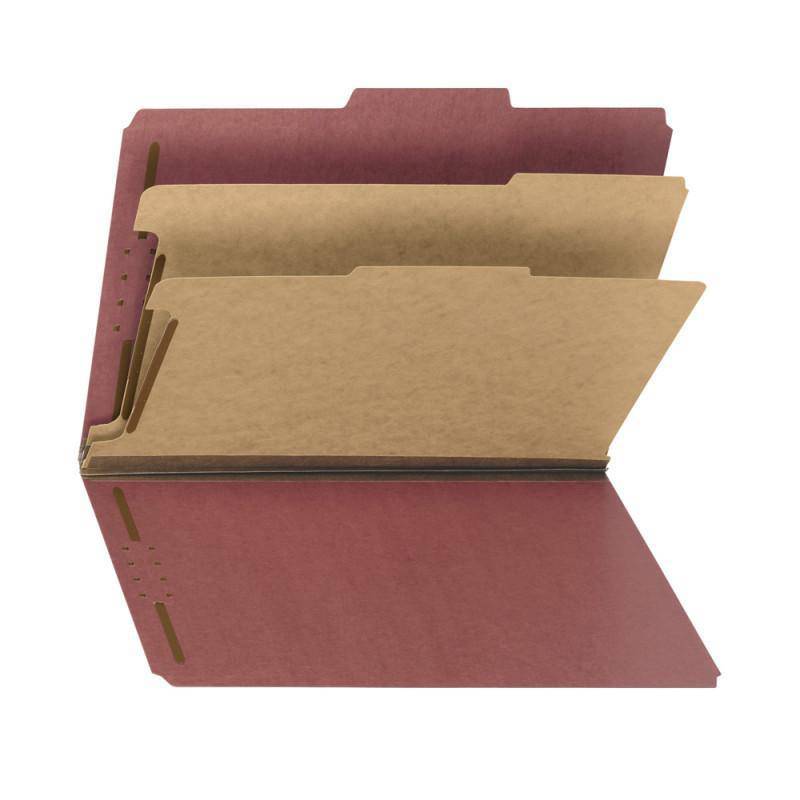 SMEAD 100% RECYCLED PRESSBOARD CLASSIFICATION FOLDER 2" RED - Al Masam Stationery LLC