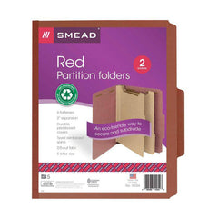 SMEAD 100% RECYCLED PRESSBOARD CLASSIFICATION FOLDER 2" RED - Al Masam Stationery LLC