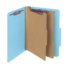 SMEAD PRESSBOARD CLASSIFICATION FILE FOLDER WITH SAFE SHIELD DIVIDERS 2" BLUE - Al Masam Stationery LLC