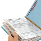 SMEAD PRESSBOARD CLASSIFICATION FILE FOLDER WITH SAFE SHIELD DIVIDERS 2" BLUE - Al Masam Stationery LLC