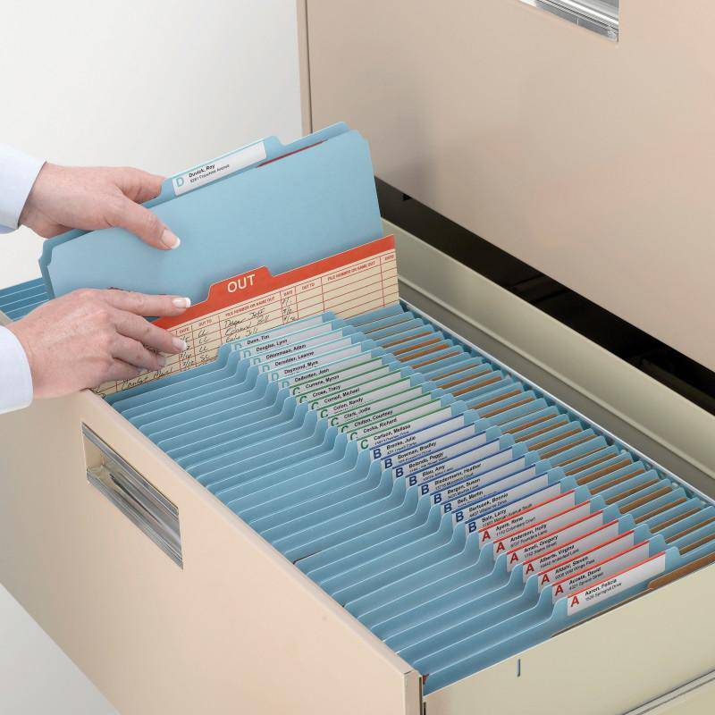 SMEAD PRESSBOARD CLASSIFICATION FILE FOLDER WITH SAFE SHIELD DIVIDERS 2" BLUE - Al Masam Stationery LLC