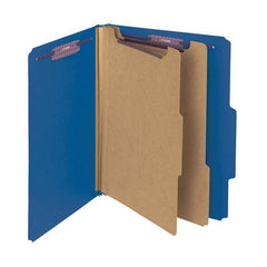 SMEAD PRESSBOARD CLASSIFICATION FILE FOLDER WITH SAFE SHIELD DIVIDERS 2" DARK BLUE - Al Masam Stationery LLC