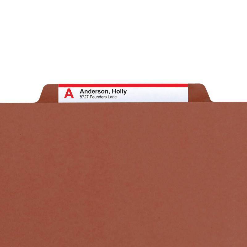 SMEAD PRESSBOARD CLASSIFICATION FILE FOLDER WITH SAFE SHIELD DIVIDERS 2" RED - Al Masam Stationery LLC