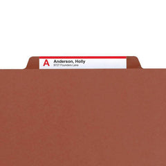 SMEAD PRESSBOARD CLASSIFICATION FILE FOLDER WITH SAFE SHIELD DIVIDERS 2" RED - Al Masam Stationery LLC