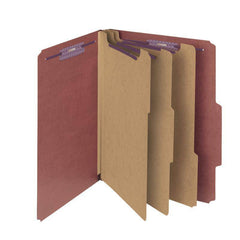 SMEAD PRESSBOARD CLASSIFICATION FILE FOLDER WITH SAFE SHIELD" FASTENERS 3 DIVIDERS 3 INCH EXPANSION RED - Al Masam Stationery LLC