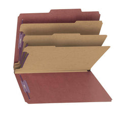 SMEAD PRESSBOARD CLASSIFICATION FILE FOLDER WITH SAFE SHIELD" FASTENERS 3 DIVIDERS 3 INCH EXPANSION RED - Al Masam Stationery LLC