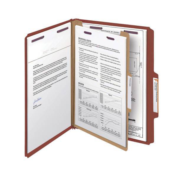 SMEAD PRESSBOARD CLASSIFICATION FILE FOLDER WITH SAFE SHIELD RED - Al Masam Stationery LLC