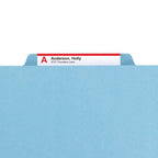 SMEAD PRESSBOARD CLASSIFICATION FOLDER WITH POCKET DIVIDER AND SAFE SHIELD" FASTENERS 2 DIVIDERS 2 INCH EXPANSION BLUE - Al Masam Stationery LLC