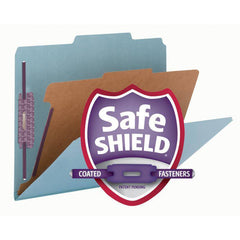 SMEAD PRESSBOARD CLASSIFICATION FOLDER WITH SAFE SHIELD DIVIDER 2" BLUE - Al Masam Stationery LLC