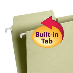 SMEAD FASTAB HANGING FOLDER 1/3 CUT BUILT IN TAB LETTER MOSS - Al Masam Stationery LLC