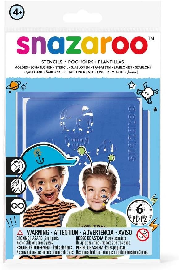 Snazaroo Face Paint Stencils - Boys Adventure, Set of 6 - Al Masam Stationery LLC