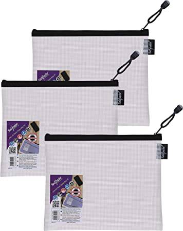 EVA Mesh Zippa Bag A5 Black High Capacity Pack of 3 - Al Masam Stationery LLC Main image