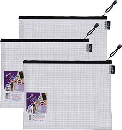 EVA Mesh Zippa Bag Foolscap Black HC Pack of 3 - Al Masam Stationery LLC Main image
