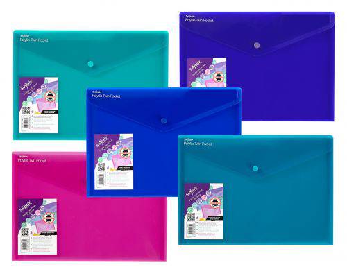 Polyfile A4 Twin Pocket Electra Assorted Pack of 5 Secondary image