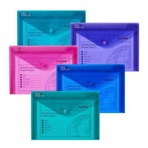 Snopake Polyfile A5 Electra Assorted (Pack of 5) - Al Masam Stationery LLC Main image