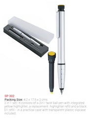 AMS- SP 302 - UMA Metal Pen with Highlighter - Al Masam Stationery LLC