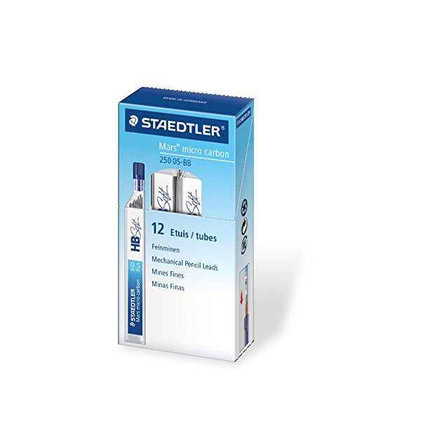 Staedtler 250-05 Mars HB soft writing lead 0.5mm Box of 12 tubes - Al Masam Stationery LLC Main image