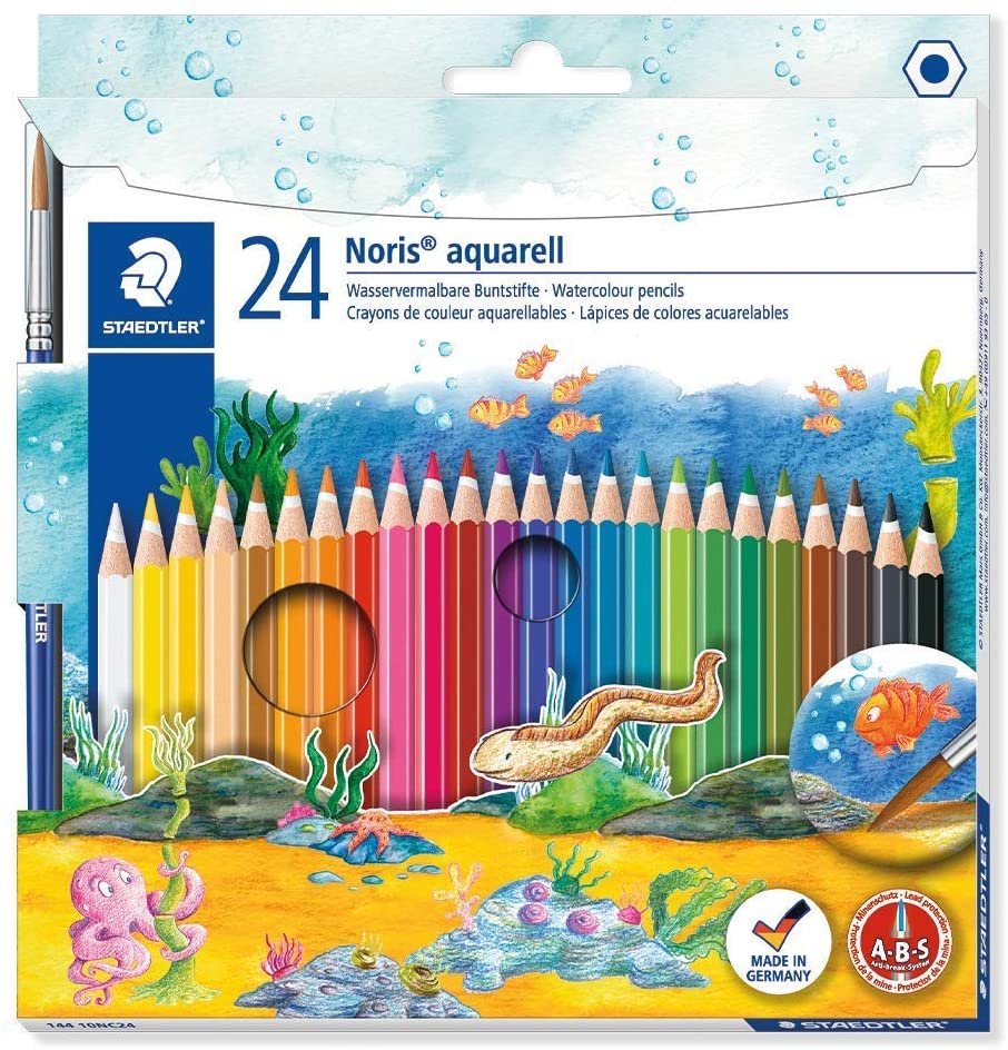 Staedtler Aquarell WaterColor pencil with brush Pack of 24 colors - Al Masam Stationery LLC Main image