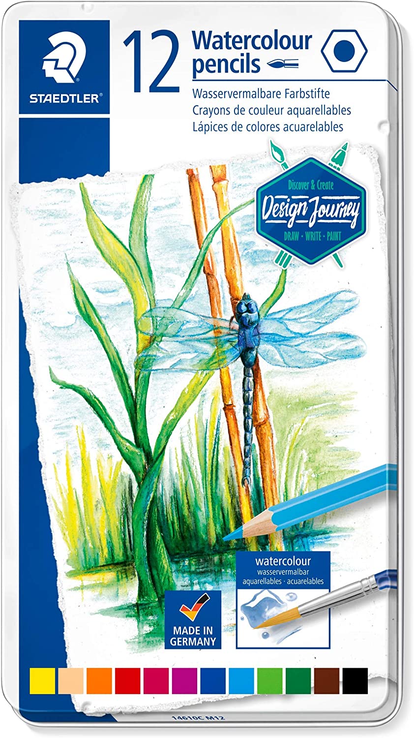 Staedtler Coloured pencil aquarell Metal - (ST-14610C-M12) - Al Masam Stationery LLC Main image