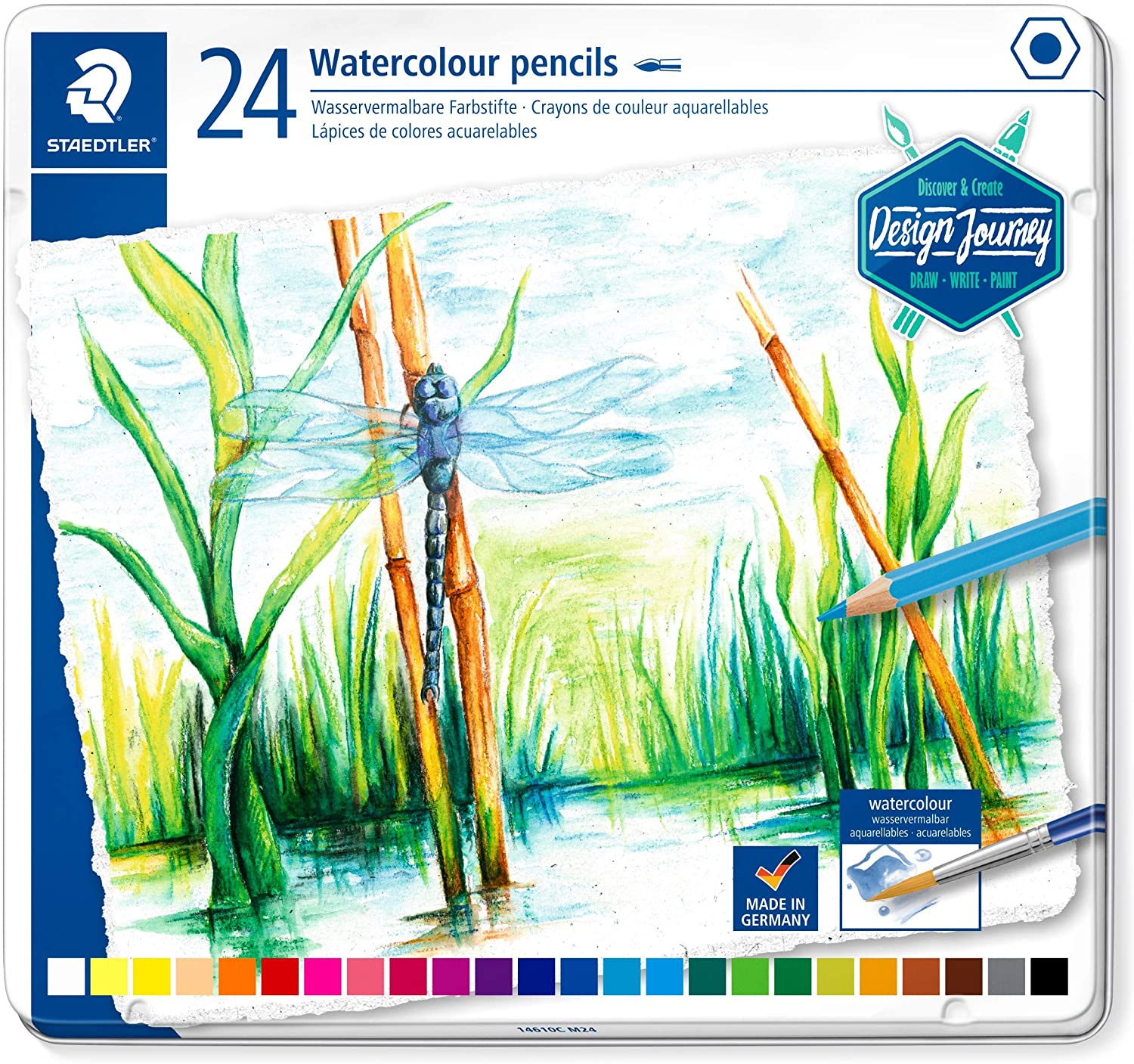 Staedtler Coloured pencil aquarell Metal - (ST-14610C-M24) - Al Masam Stationery LLC Main image
