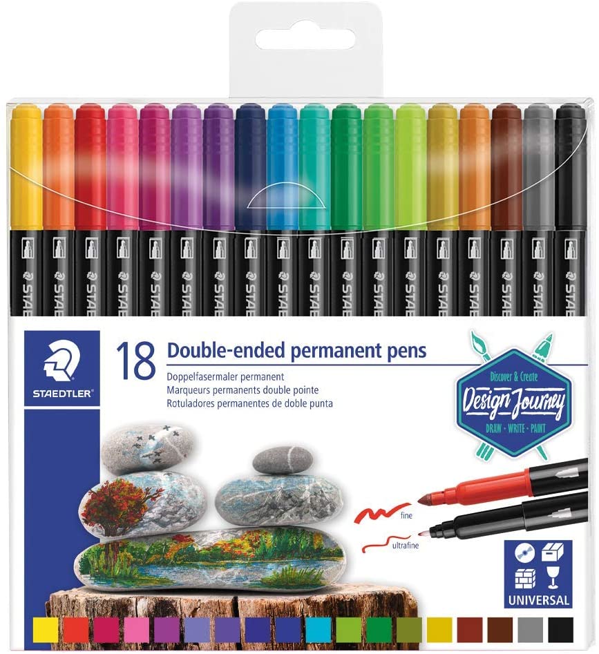 Staedtler Double-end Permanent Fibre Tip (Pack of 18) - Al Masam Stationery LLC Main image