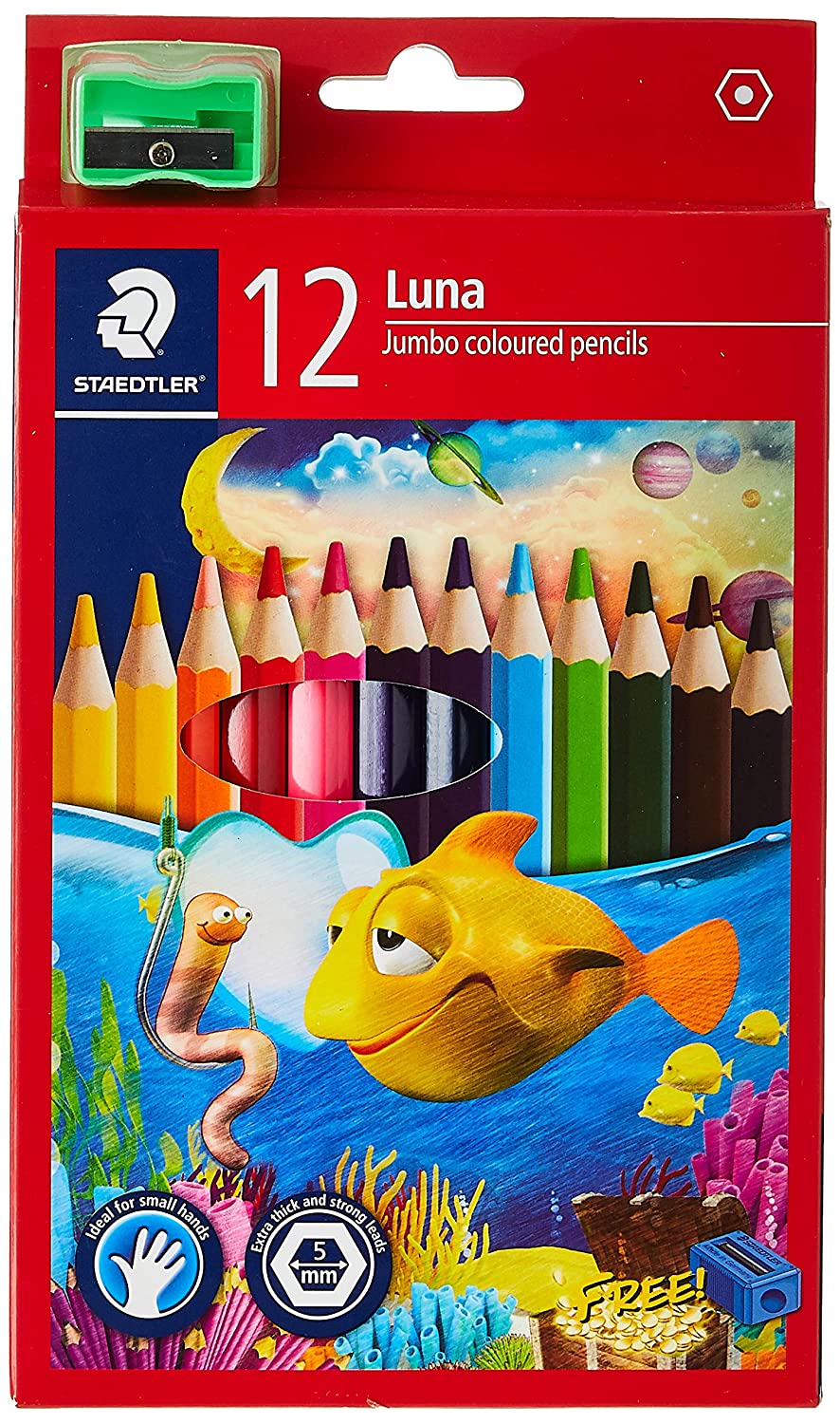 Staedtler Luna Jumbo Colouring Pencils 12 Colors - Al Masam Stationery LLC Main image
