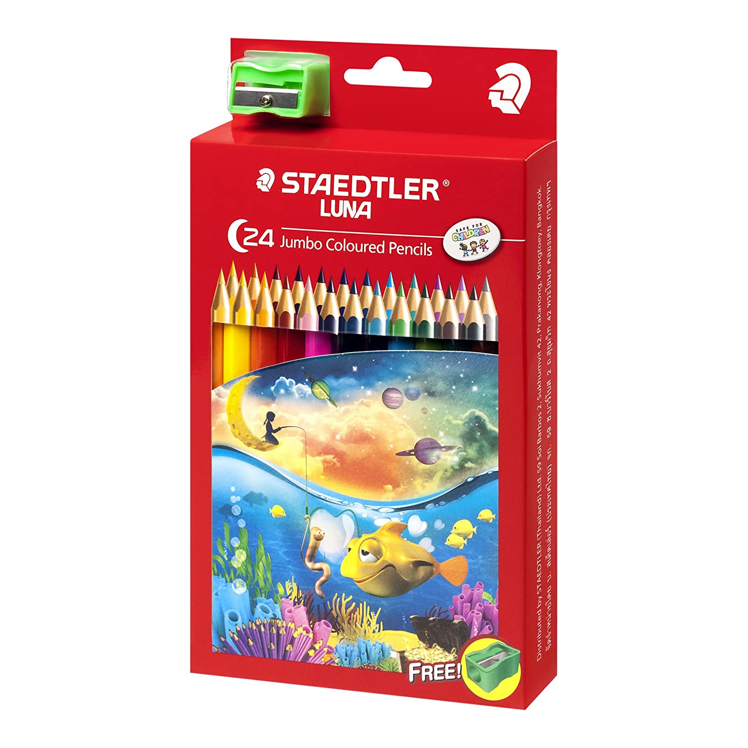 Staedtler Luna Jumbo Colouring Pencils 24 Colors - Al Masam Stationery LLC Main image