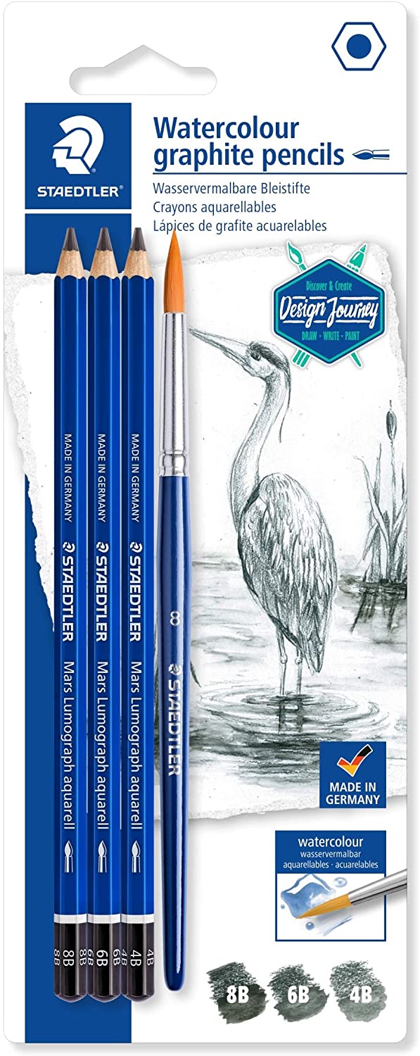 Staedtler Mars Lumograph Pencil Aquarell + Brush - Al Masam Stationery LLC Main image