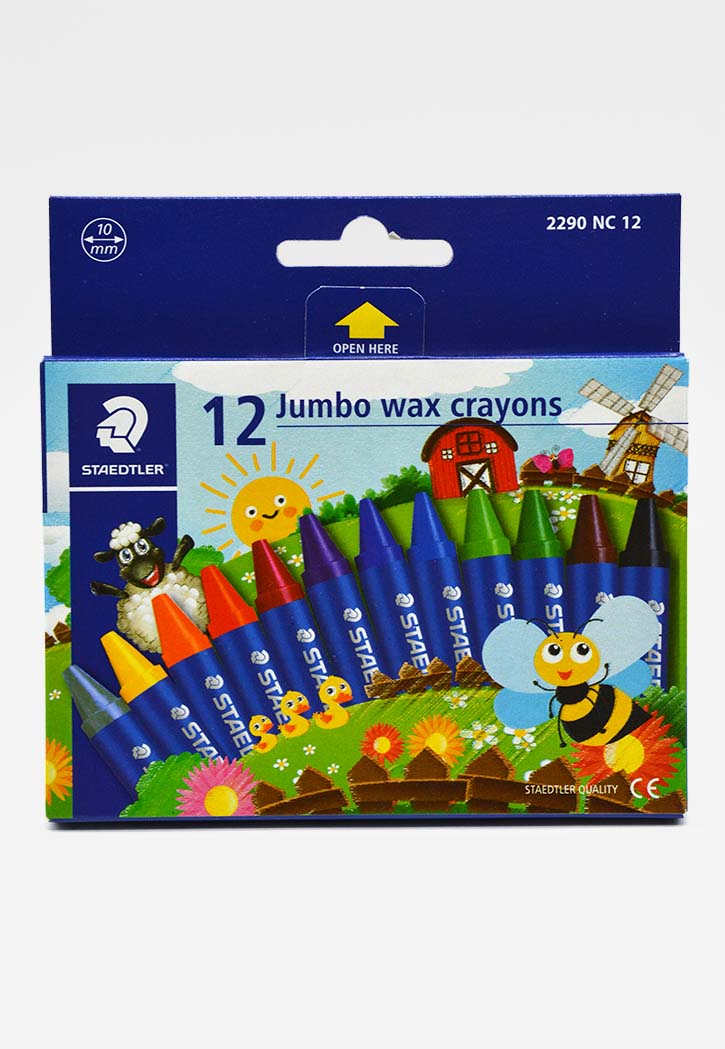Staedtler 2290-NC12 Jumbo Wax Crayon 12 Colors - Al Masam Stationery LLC Main image