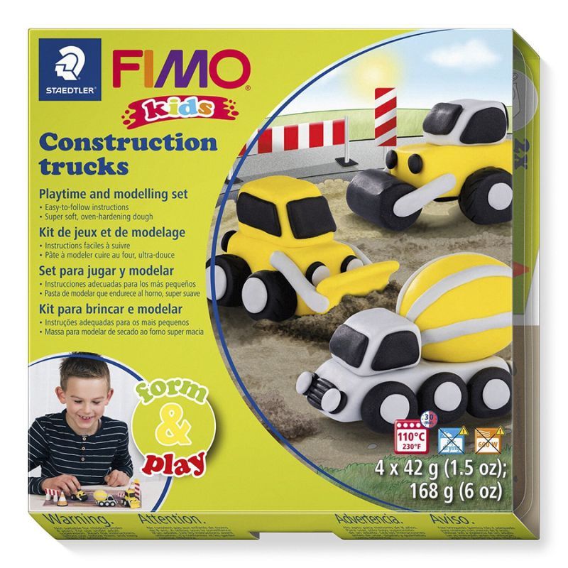 Fimo Kids Modelling Clay Form & Play Trucks 4x42g - Al Masam Stationery LLC Main image