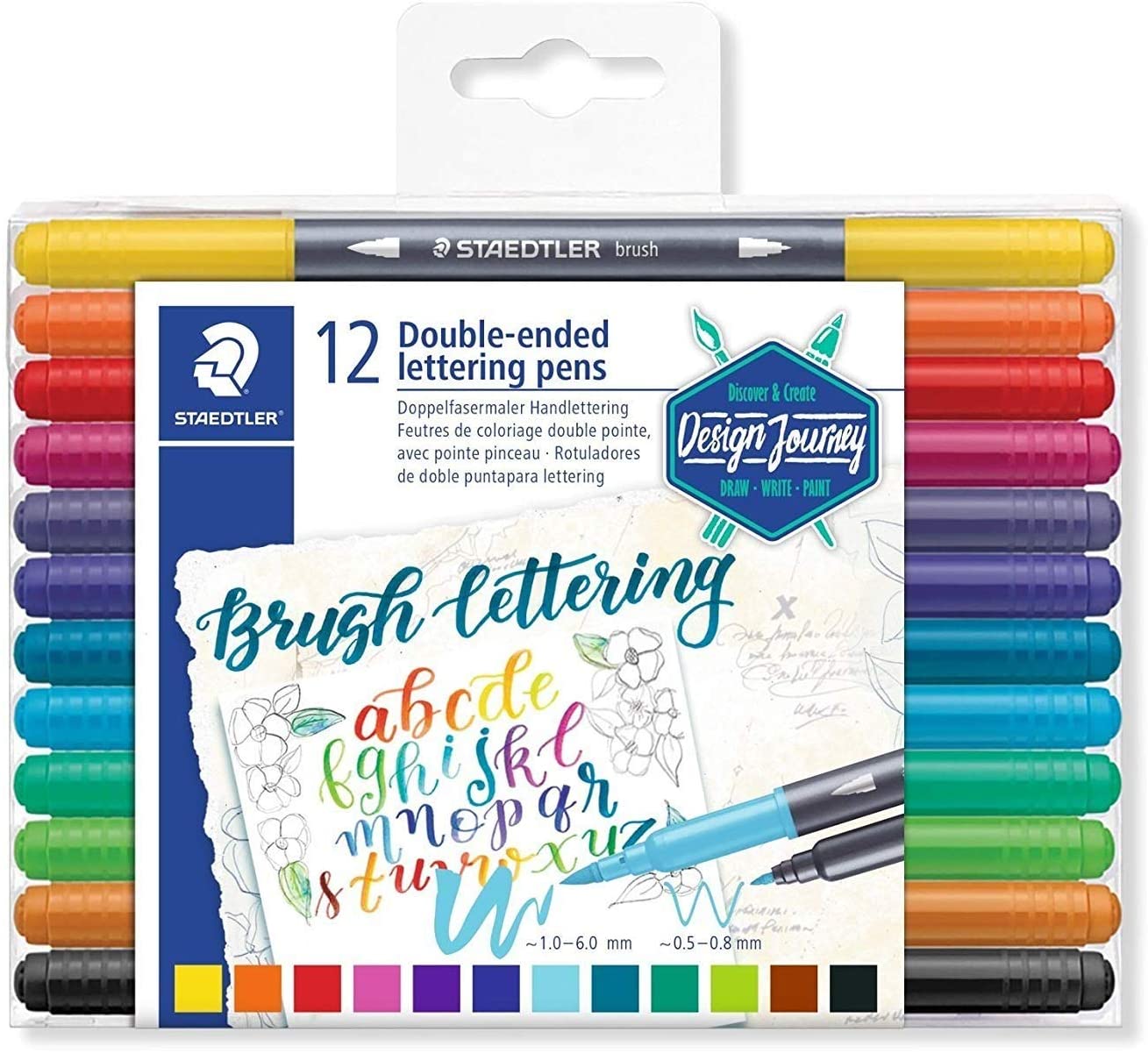 Staedtler 3004 TB12 Double tip Hand Lettering (Fine Tip and Brush Tip) - Al Masam Stationery LLC Main image