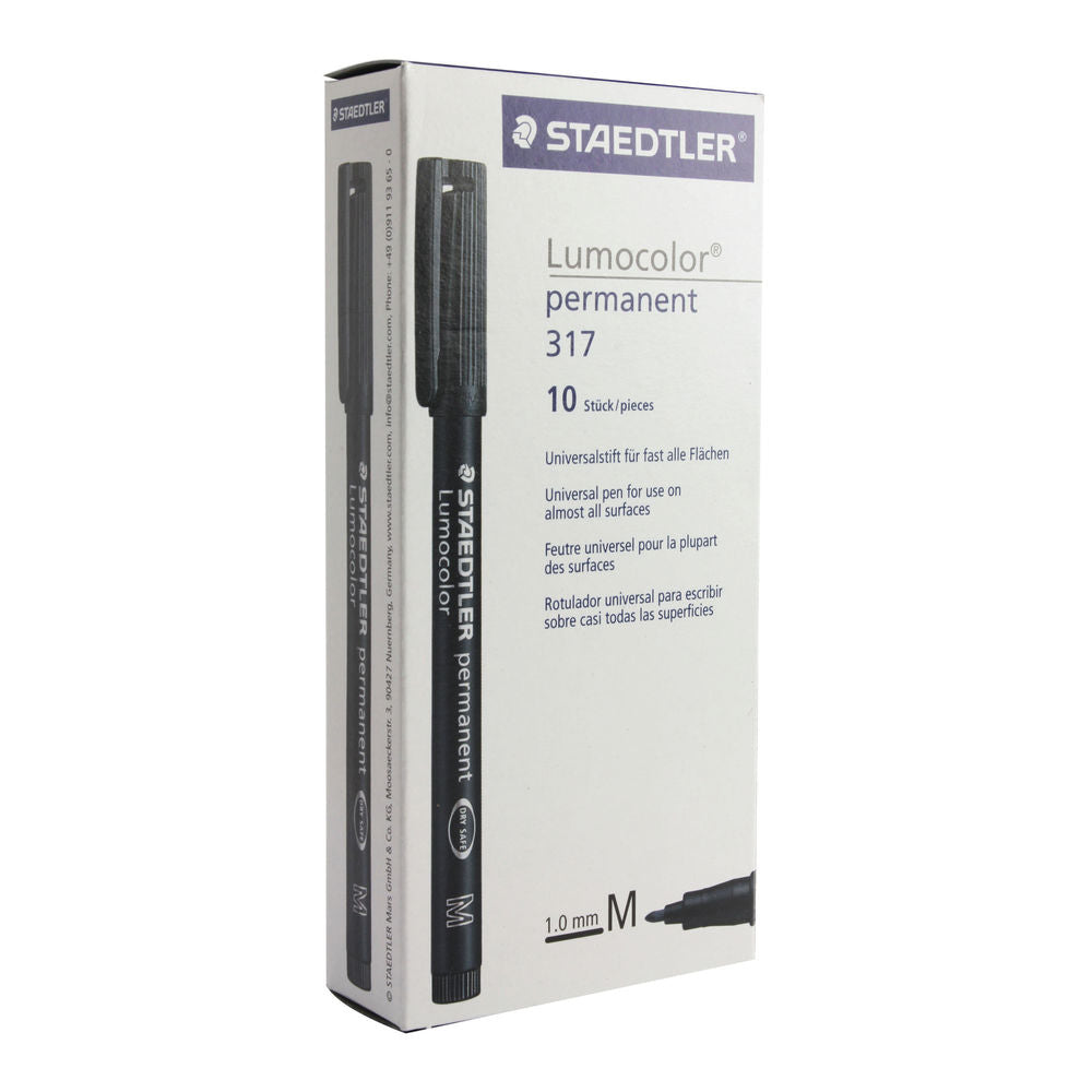 Staedtler 317-03 Lumocolor OHP Permanent Pen Blue Box of 10pcs - Al Masam Stationery LLC Main image