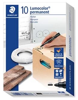 Staedtler 318-03 Lumocolor OHP Permanent marker blue box of 10 pcs - Al Masam Stationery LLC Main image