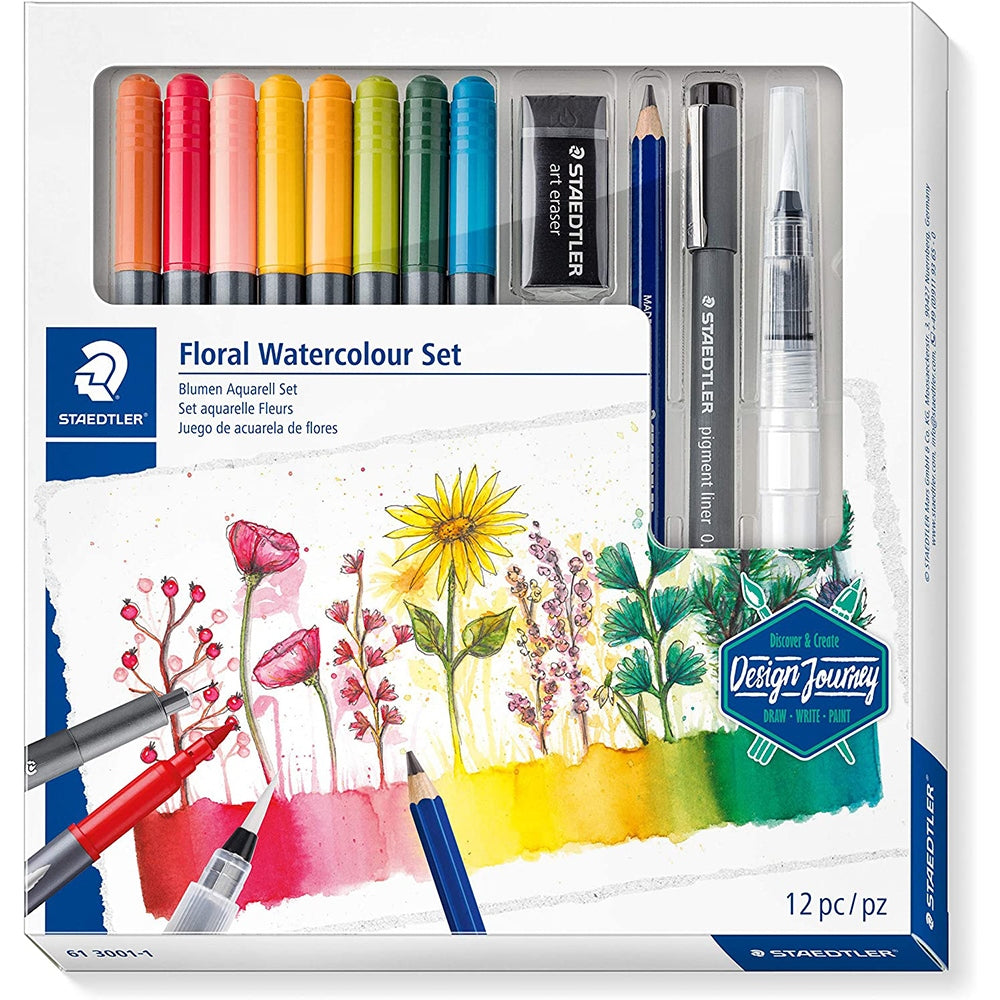 STAEDTLER 61 3001-1 Design Journey floral watercolour Set - Al Masam Stationery LLC Main image