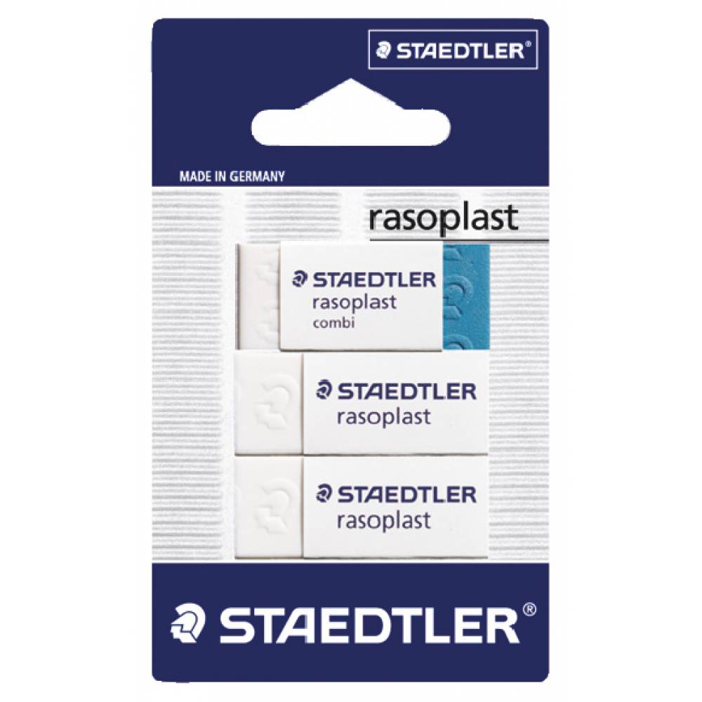 Staedtler Eraser Blister of Rasoplast + Combi  (526-SBK3D) - Al Masam Stationery LLC Main image