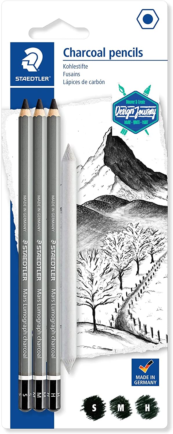 Staedtler Mars Lumograph Pencil Charcoal with blender 100C-SBK4 - Al Masam Stationery LLC Main image