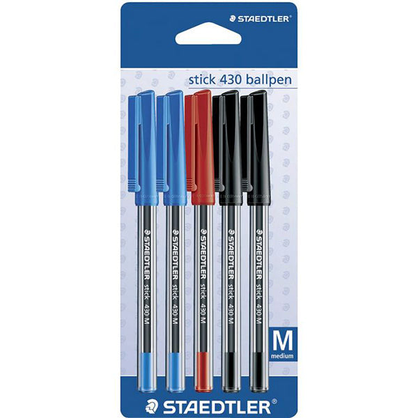 Staedtler Stick 430 Medium Blister of 5 Pcs - Al Masam Stationery LLC Main image