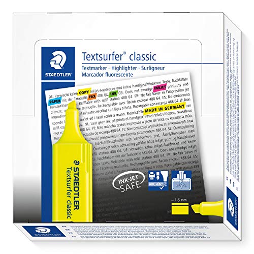 Staedtler Textsurfer Highlter Box of 10 yellow - Al Masam Stationery LLC Main image