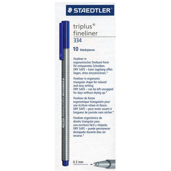 Staedtler 334-03 Triplus fineliner Blue - Al Masam Stationery LLC Main image