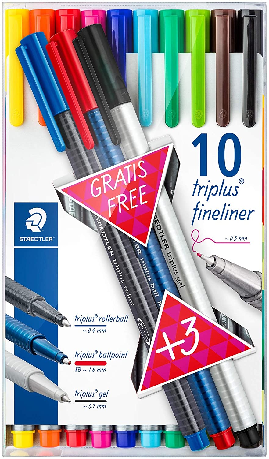 Staedtler 334 Triplus Fineliner - (Pack of 10) - Al Masam Stationery LLC