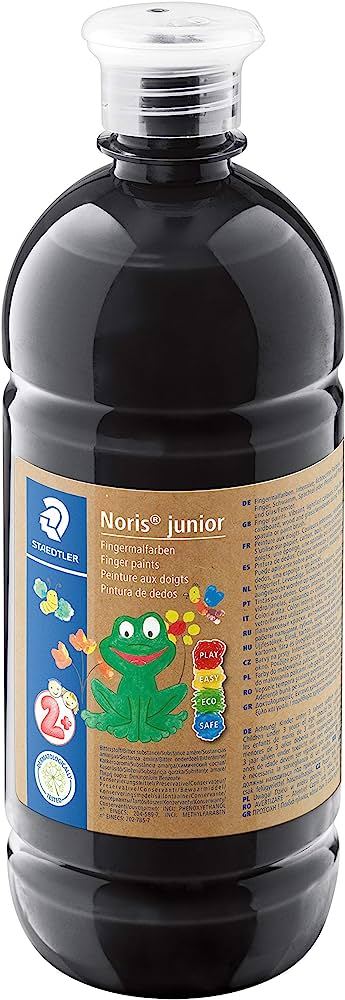 Noris junior Finger Paint Black 750ml - Al Masam Stationery LLC Main image