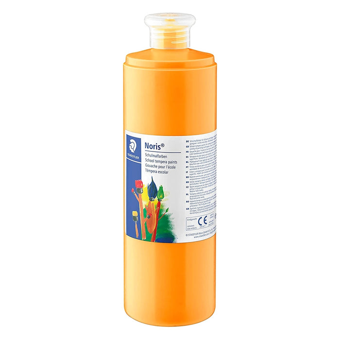 Staedtler Noris School Paint Orange glass colors bottle, 750ml, vibrant orange paint for art projects and crafts.
