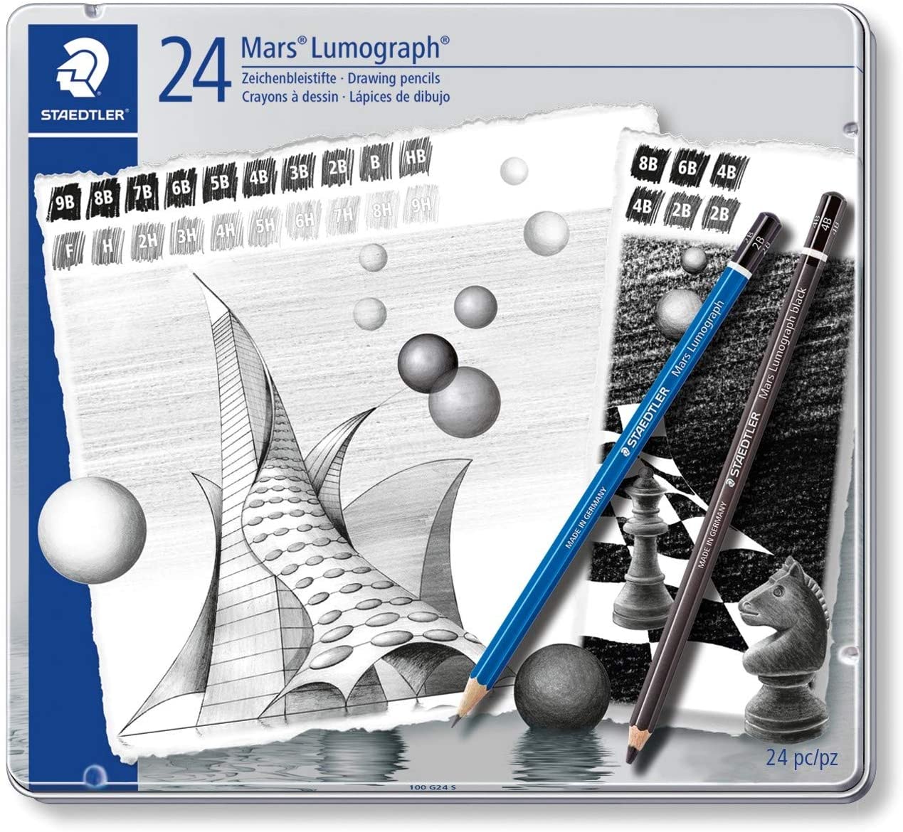 Staedtler Mars Lumograph Pencil Set of 24pc 100-G24 - Al Masam Stationery LLC Main image