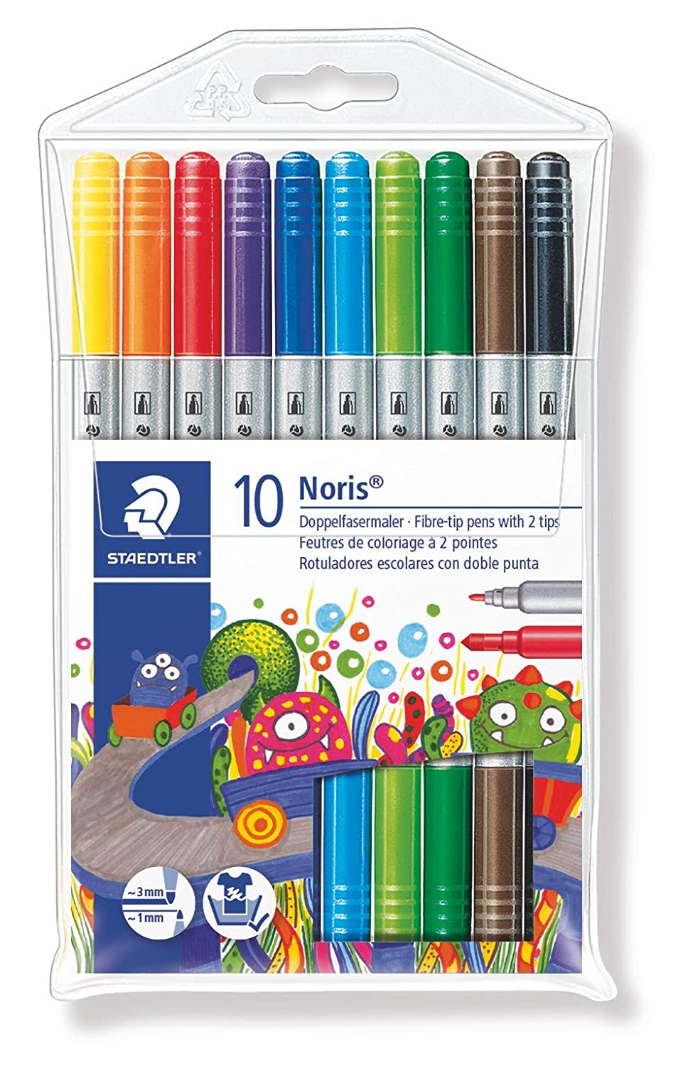 Staedtler 320-NWP10 Fibre tip pens with 2 tips - Al Masam Stationery LLC Main image
