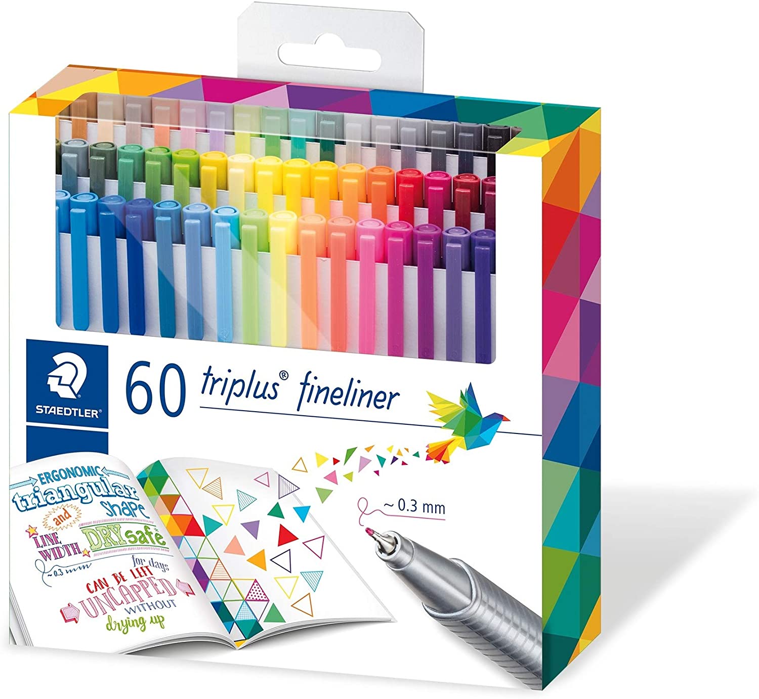 Staedtler 334 Triplus Superfine liner Point Pens, 0.3 Mm - (60 Pcs) - Al Masam Stationery LLC Main image