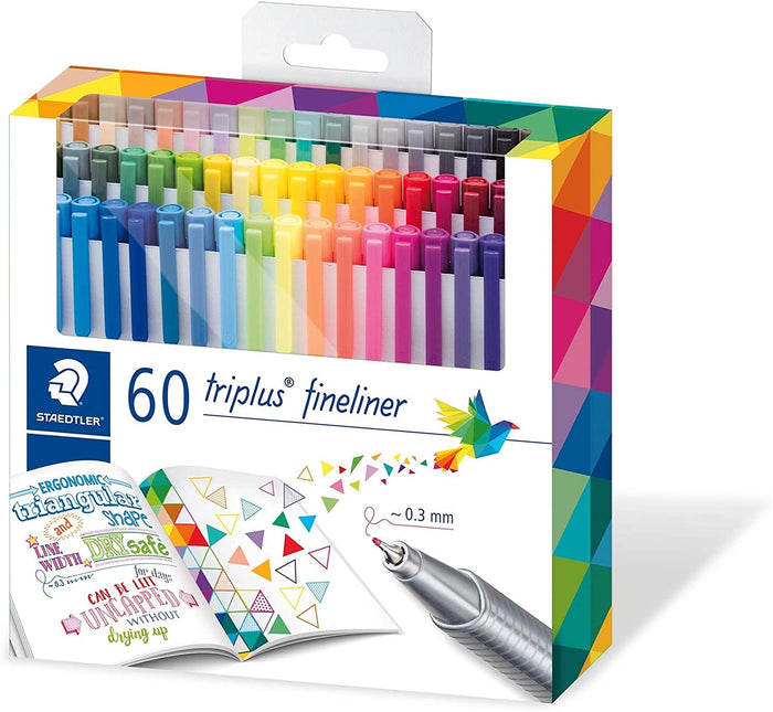Staedtler 334 Triplus Superfine liner Point Pens, 0.3 Mm - (60 Pcs) - Al Masam Stationery LLC