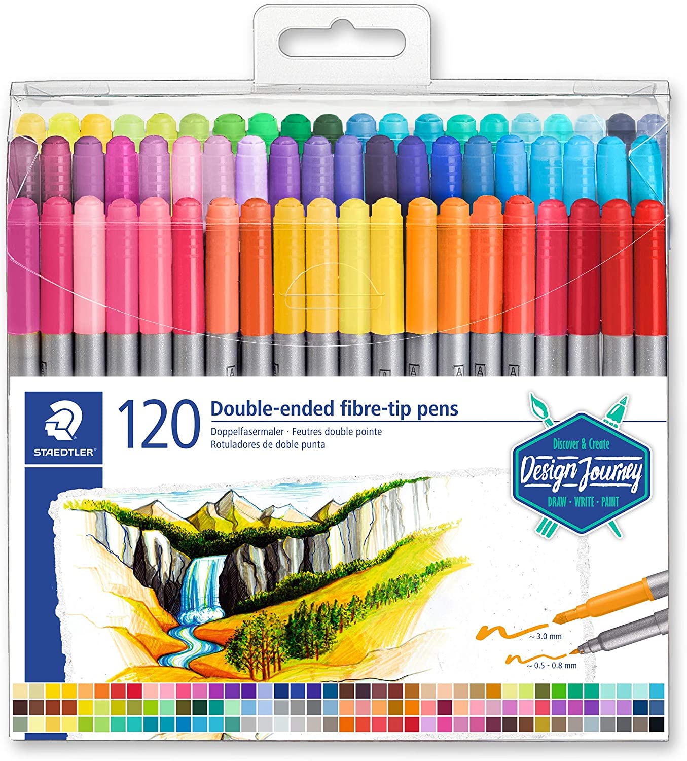 Staedtler Double-end fibre-tip pens - (Pack of 120) - Al Masam Stationery LLC Main image