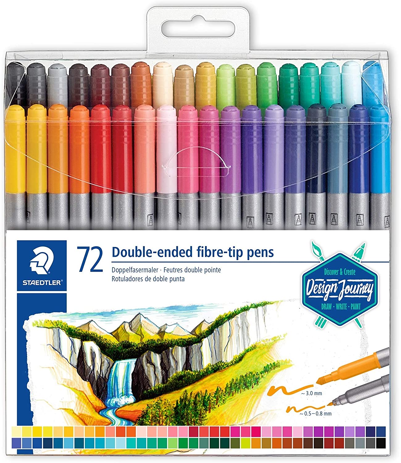 Staedtler Double-end fibre-tip pens - (Pack of 72) - Al Masam Stationery LLC Main image