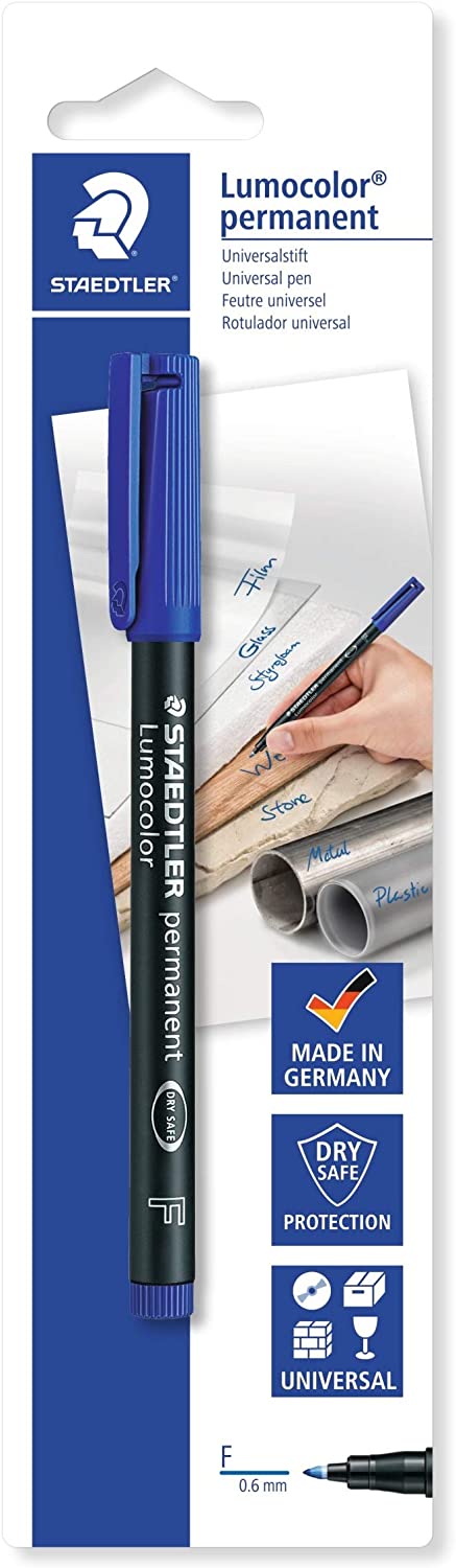 Staedtler 318-3BKDA Lumocolor Permanent Marker Blue - Al Masam Stationery LLC